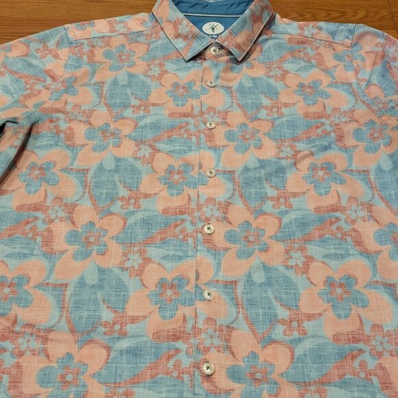 Toes on The Nose Hawaiian Shirt Men's XL Floral Tropical Button Up Short Sleeve - Picture 4 of 11